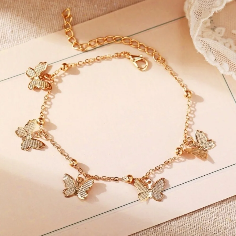 Butterfly Charm Gold Bracelet